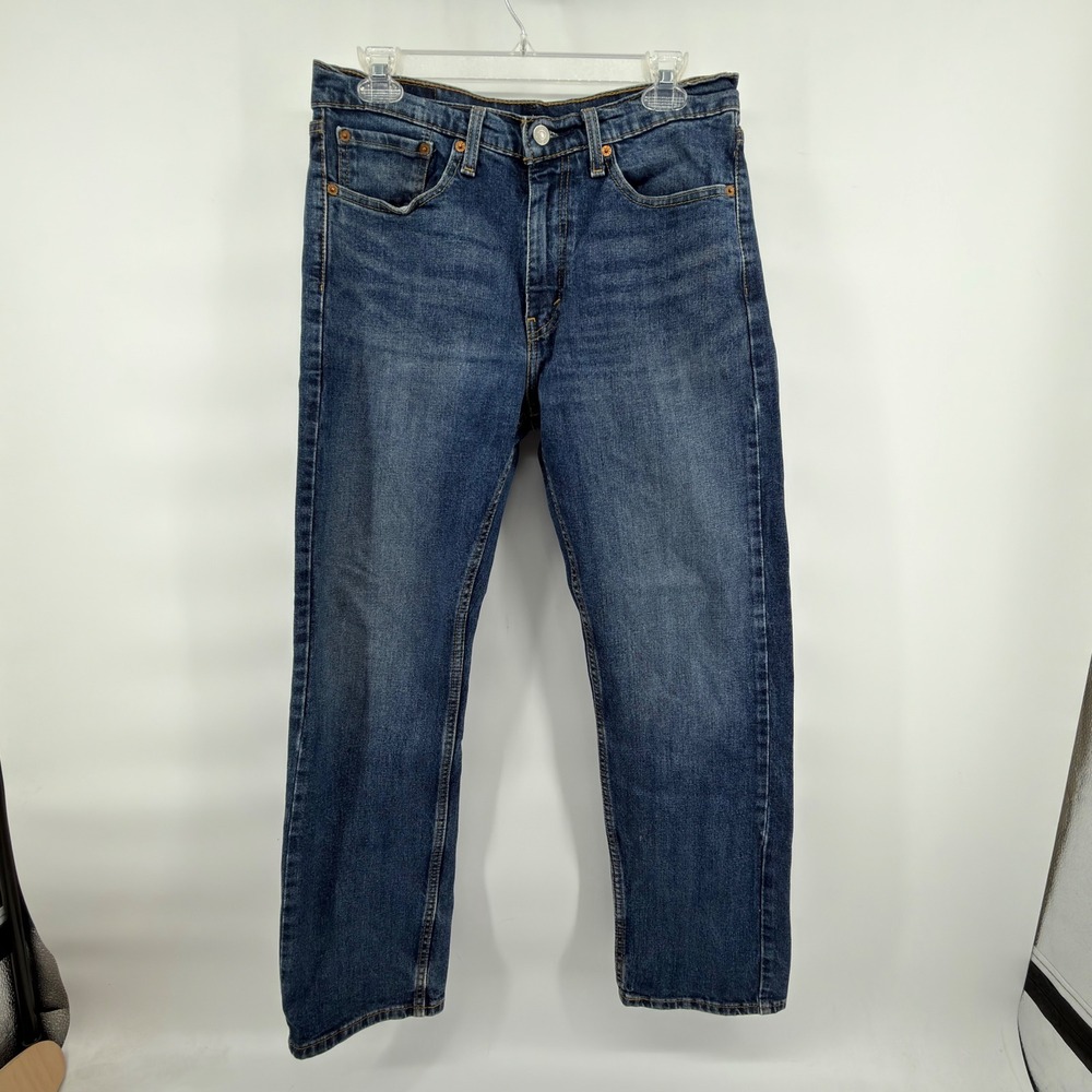 Levi's 505 Regular Fit Jeans Mens 32x30 Blue Medium Wash Straight Leg Denim